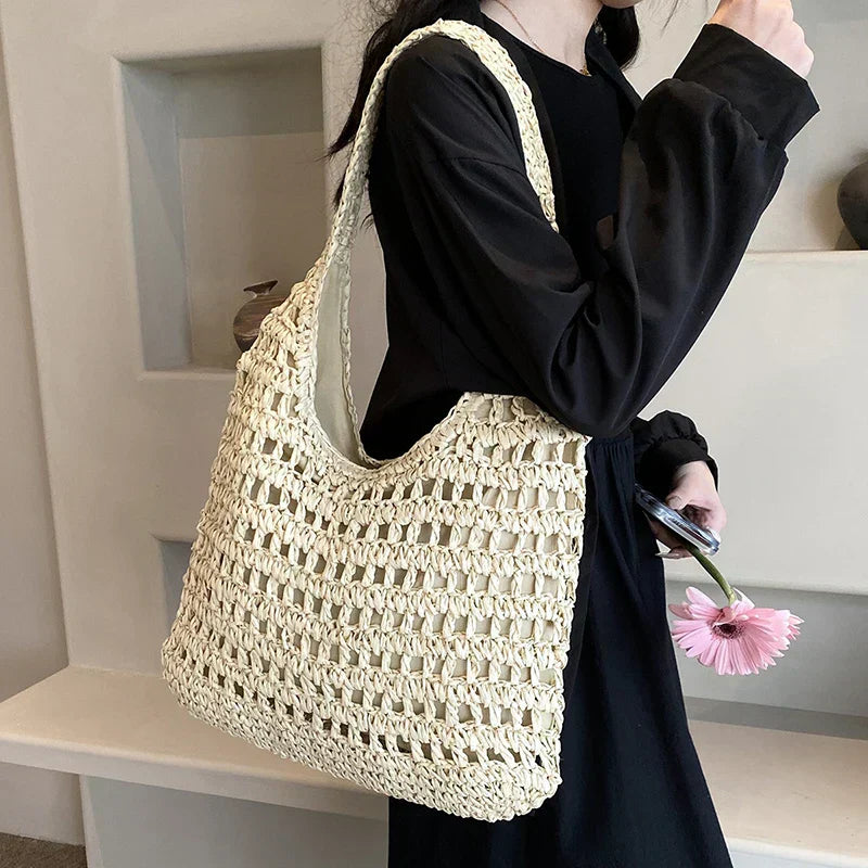 Lumina wicker shoulder bag-Elly Rose
