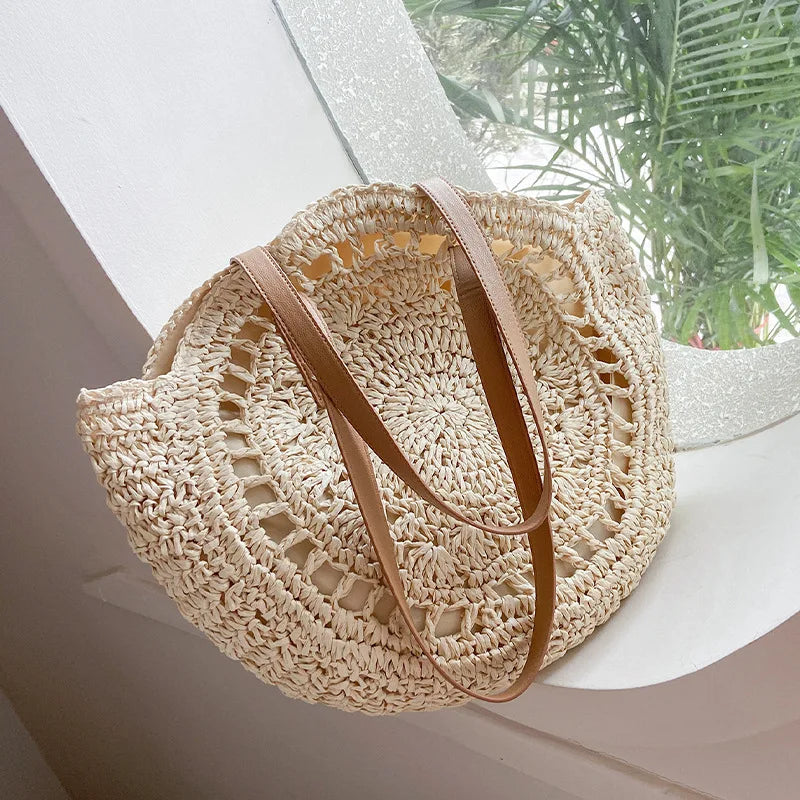 Zoë | Elegant and multifunctional handmade straw bag-Elly Rose