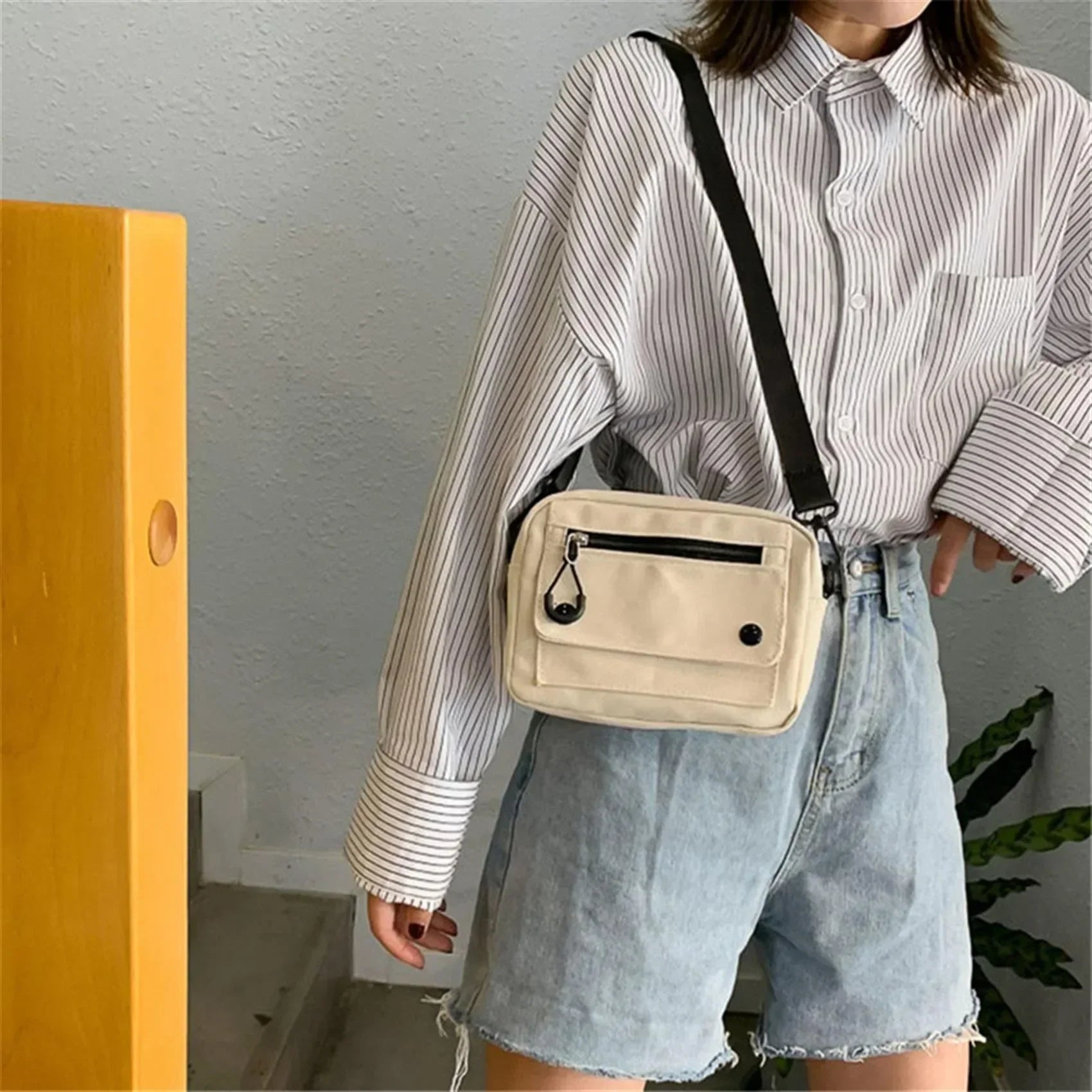 Vivella canvas messenger bag for women-Elly Rose