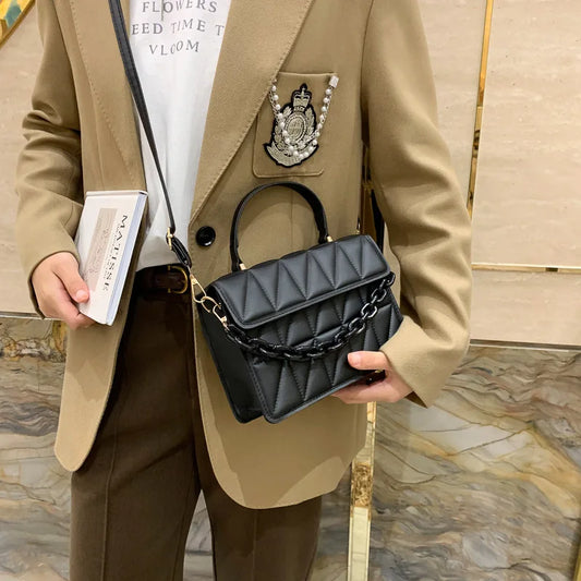 Glamoura Plaid Crossbody Shoulder Bag-Elly Rose