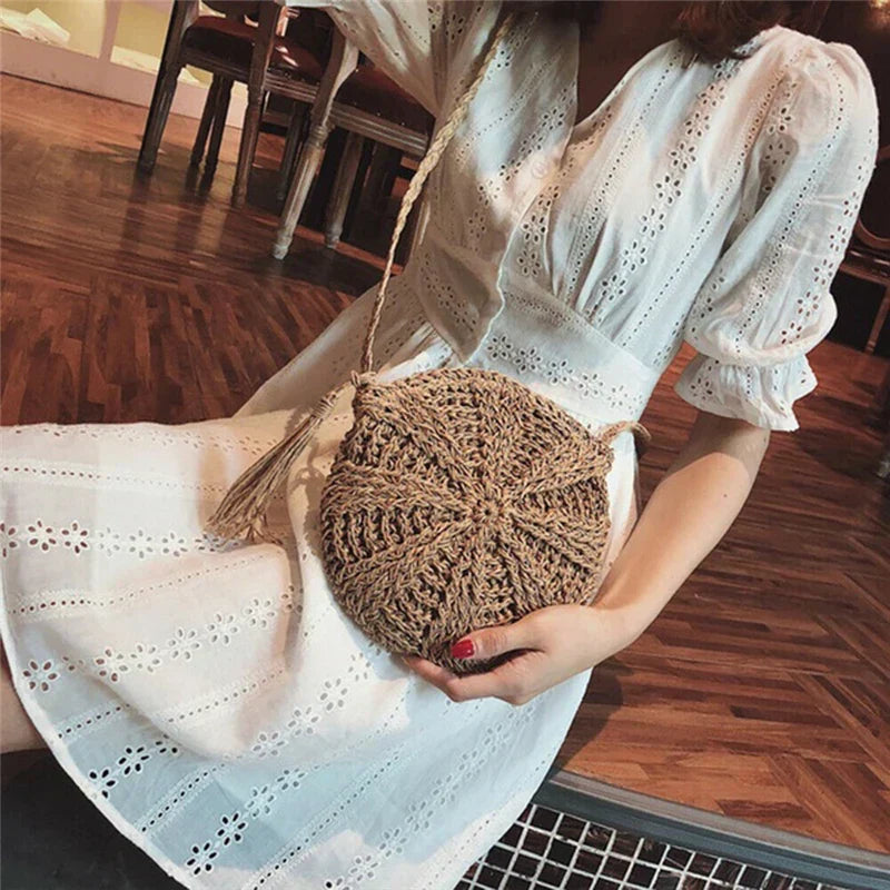 ChicWaves rattan shoulder bag-Elly Rose