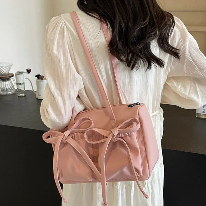 Nylon shoulder bag with bow Fina Moda-Elly Rose