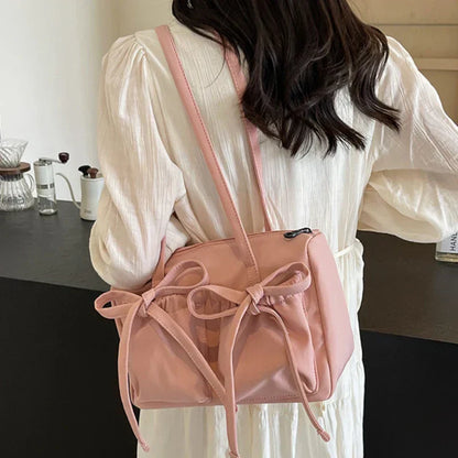 Nylon shoulder bag with bow Fina Moda-Elly Rose