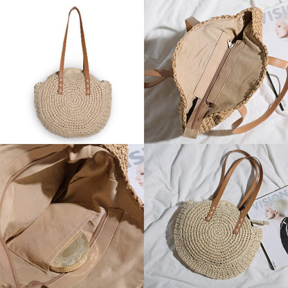 Zoë | Elegant and multifunctional handmade straw bag-Elly Rose