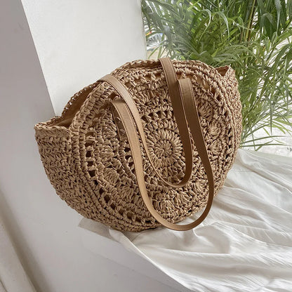 Zoë | Elegant and multifunctional handmade straw bag-Elly Rose