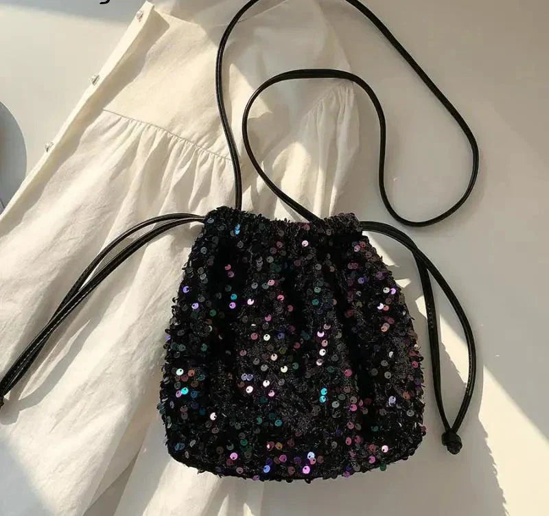 GlamourGlitz Sequins Bucket Crossbody Bag-Elly Rose