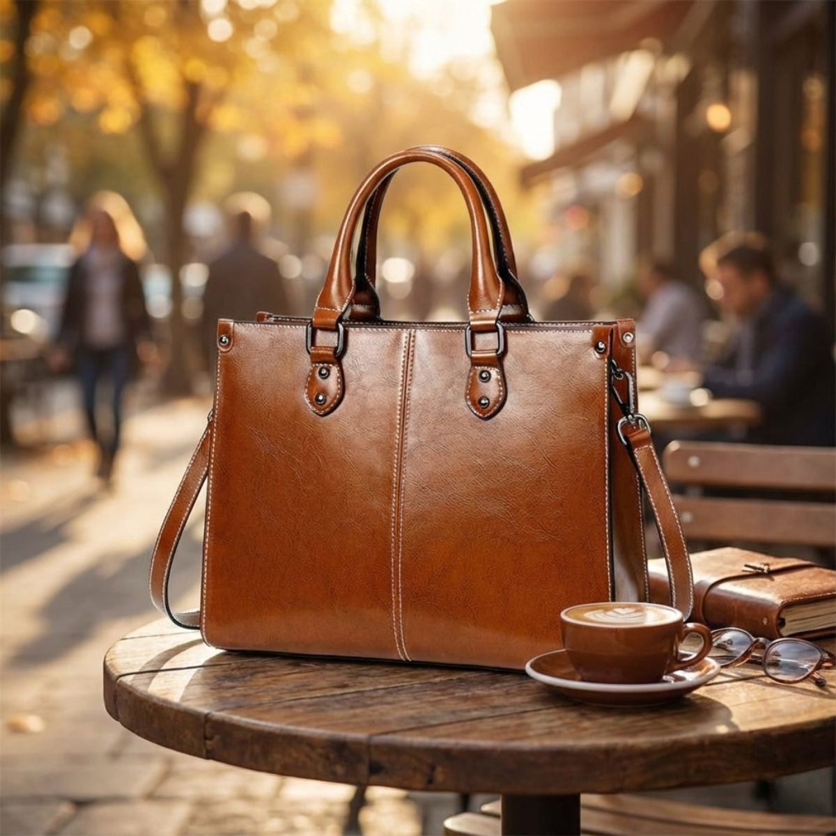 Elina | Elegant Oil Wax Cowhide Tote