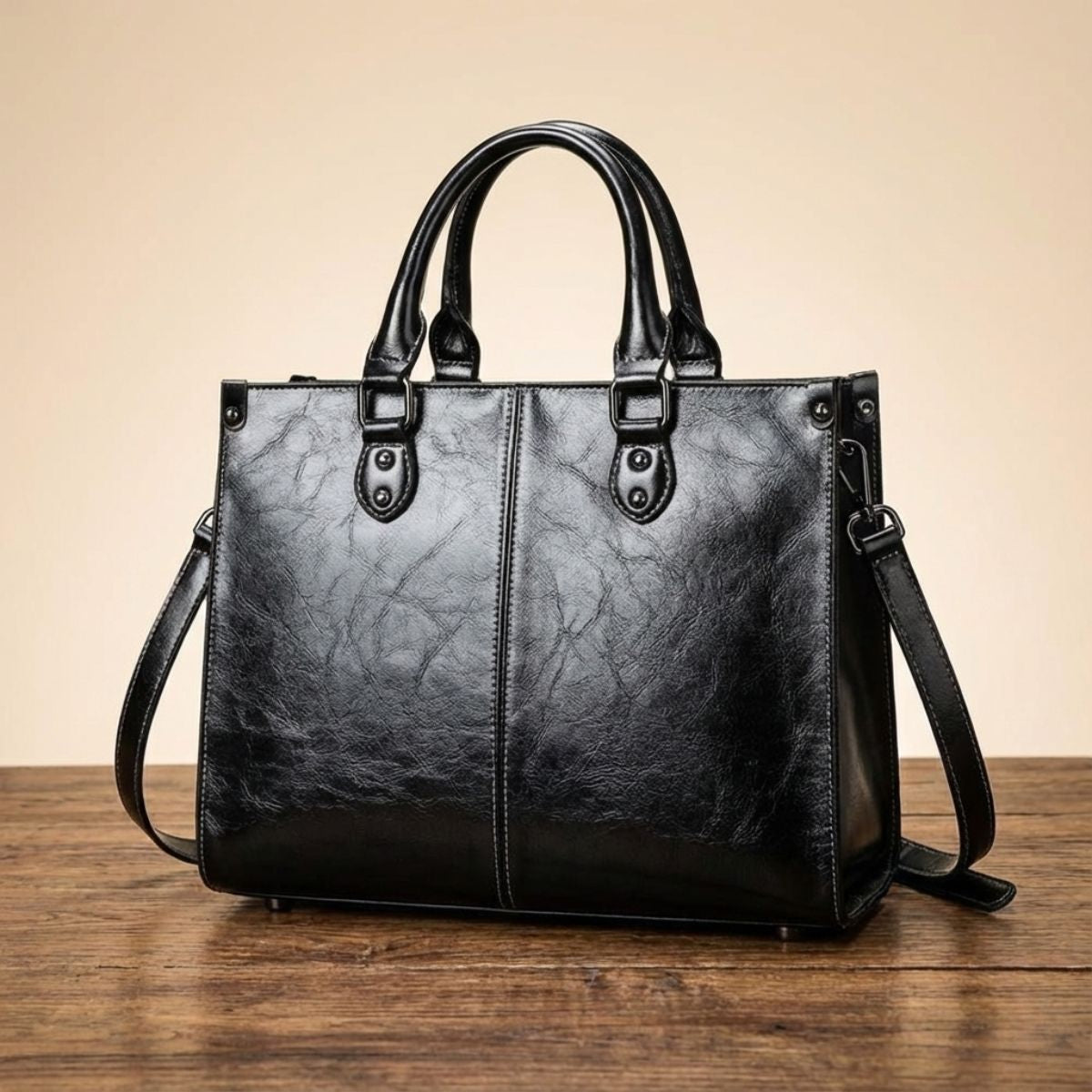 Elina | Elegant Oil Wax Cowhide Tote