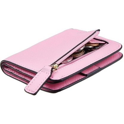 Deluxe leather compact wallet for ladies with RFID blocking - Elvira-Elly Rose