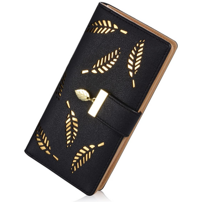 Leather wallet with long leaves - Leanne-Elly Rose