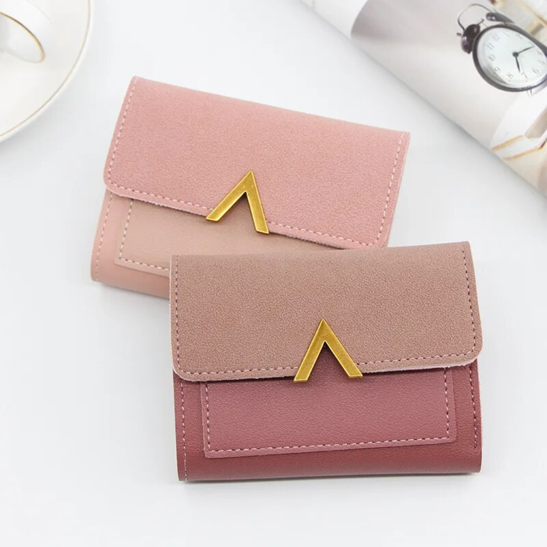 Velvet leather mini wallet | Compact and trendy-Elly Rose