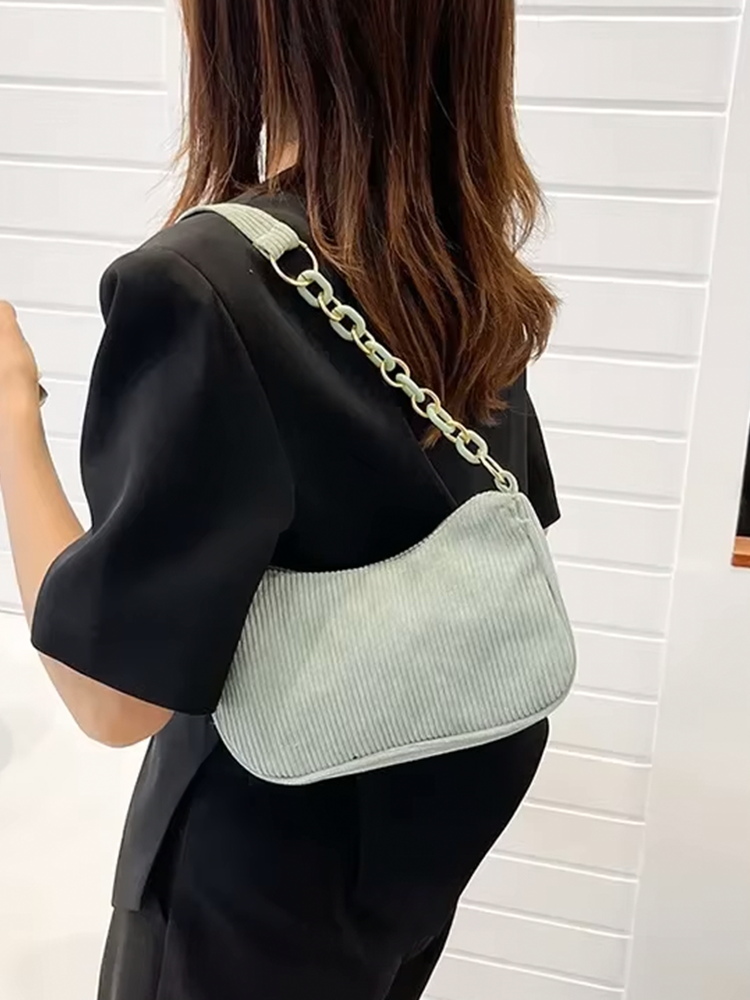 Violet Coduroy Shoulder bag | Handbag | Vintage Clutch Black-Elly Rose