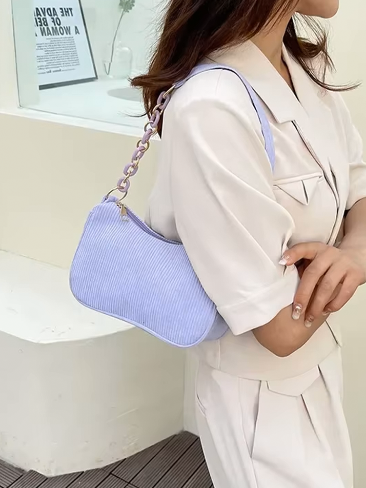 Violet Coduroy Shoulder bag | Handbag | Vintage Clutch Black-Elly Rose