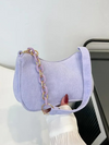 Violet Coduroy Shoulder bag | Handbag | Vintage Clutch Black-Elly Rose