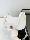 Violet Coduroy Shoulder bag | Handbag | Vintage Clutch Black-Elly Rose