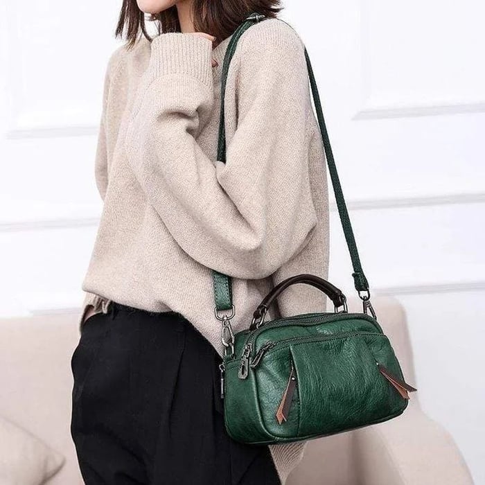 Tanja | Handmade soft leather bag with several compartments-Elly Rose