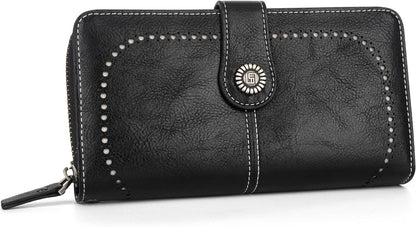 Leather wallet with strap | Large capacity-Elly Rose