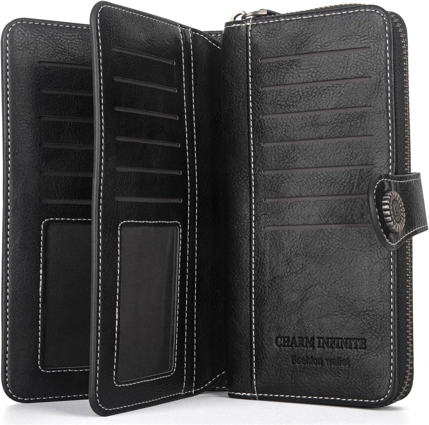 Leather wallet with strap | Large capacity-Elly Rose