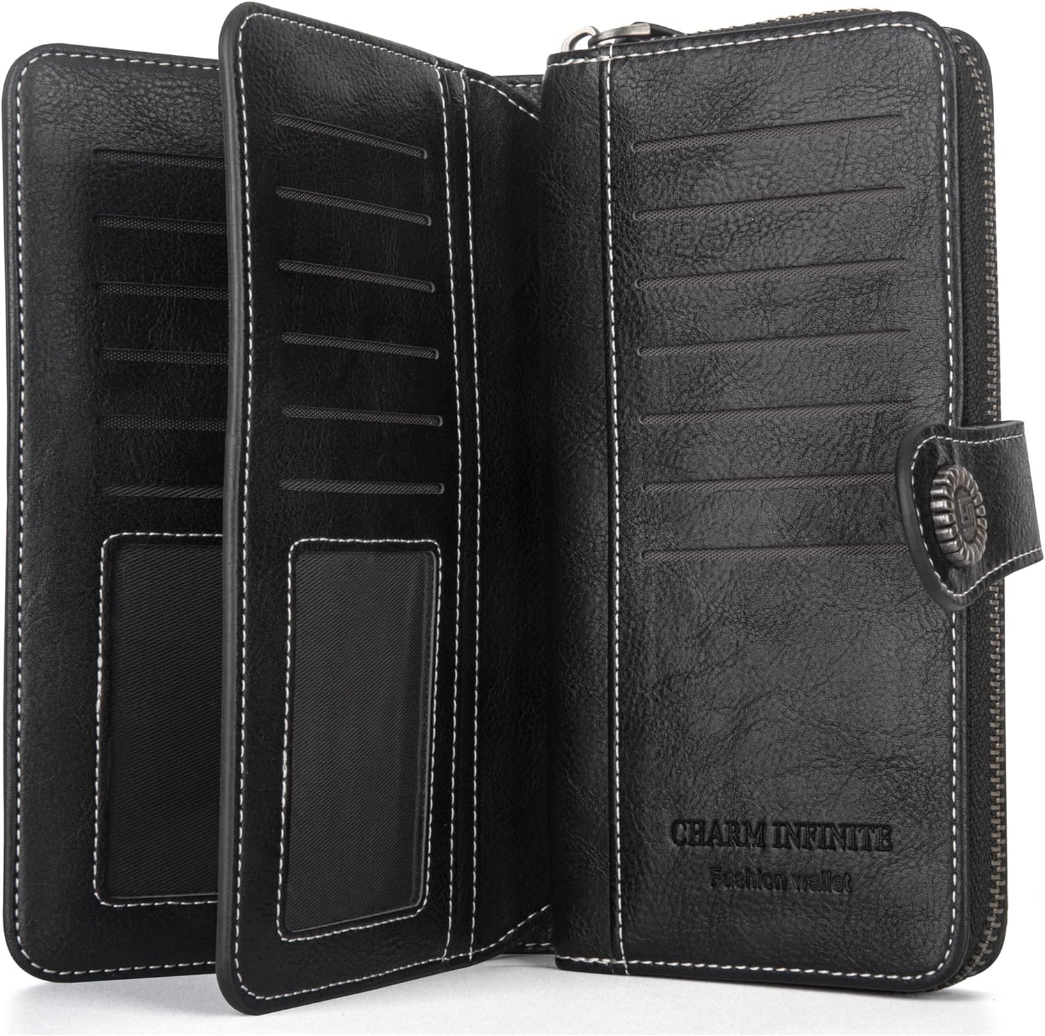 Leather wallet with strap | Large capacity-Elly Rose