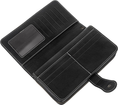 Leather wallet with strap | Large capacity-Elly Rose