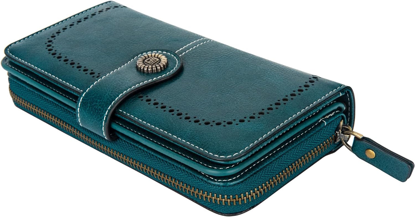 Leather wallet with strap | Large capacity-Elly Rose