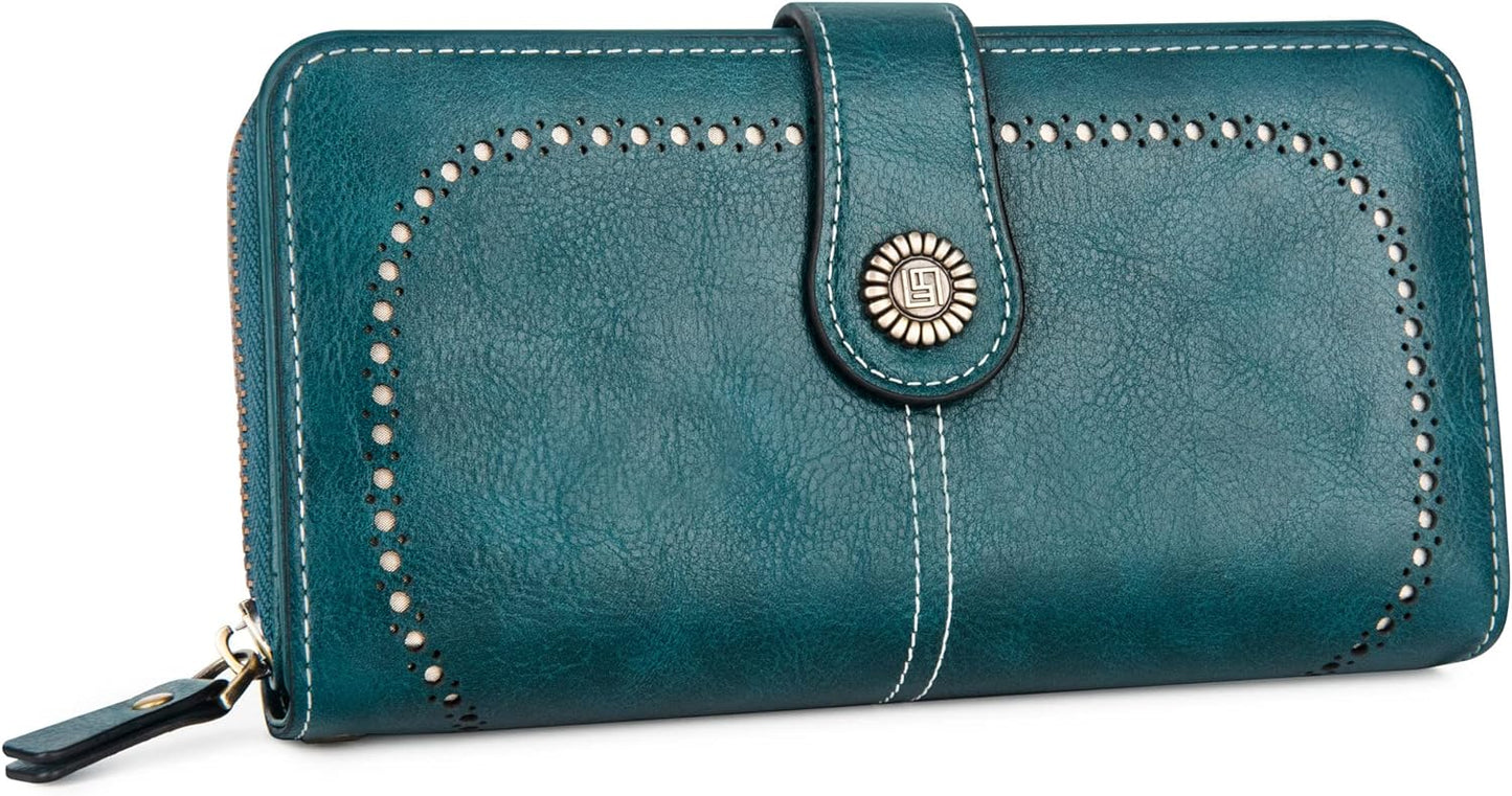 Leather wallet with strap | Large capacity-Elly Rose