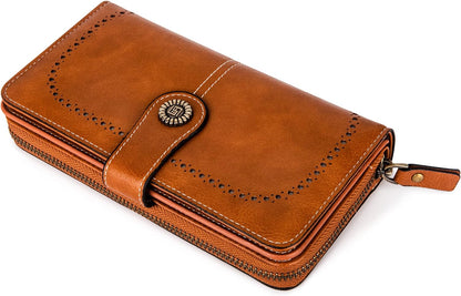 Leather wallet with strap | Large capacity-Elly Rose