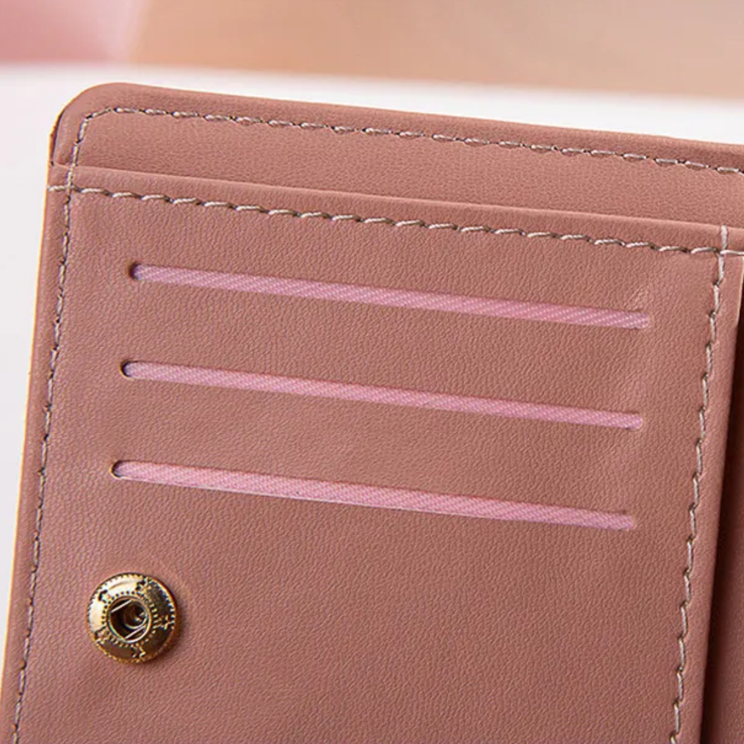 Small wallet with pompom zipper | Elegant and functional-Elly Rose