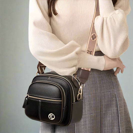 Vintage leather shoulder bag for women - Roselina-Elly Rose