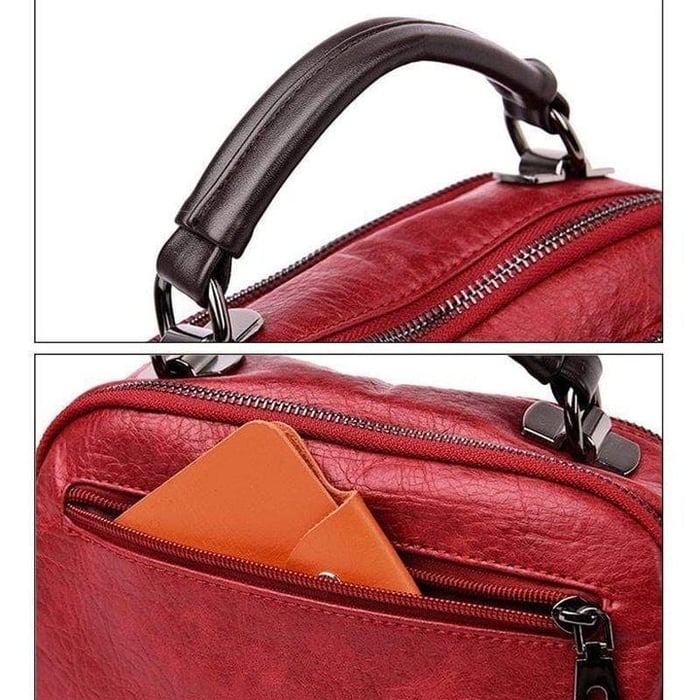 Tanja | Handmade soft leather bag with several compartments-Elly Rose
