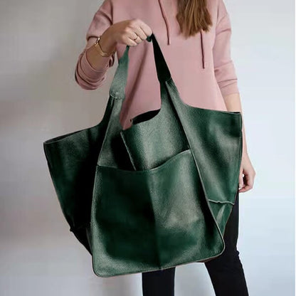 Xylia | New oversized handbag in handmade vegan leather.-Elly Rose