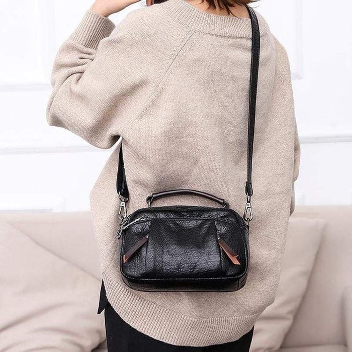 Tanja | Handmade soft leather bag with several compartments-Elly Rose