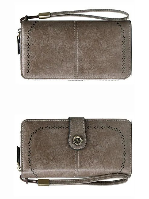 Leather wallet with strap | Large capacity-Elly Rose