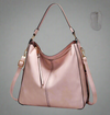 Cecile | Elegant leather messenger bag with large interior-Elly Rose