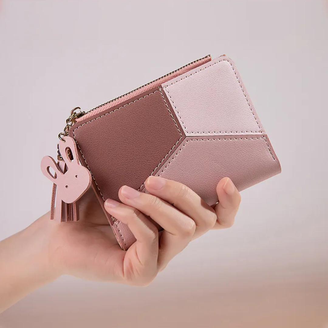 Small wallet with pompom zipper | Elegant and functional-Elly Rose