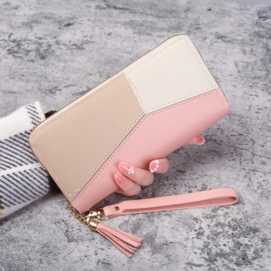 Long geometric wallet | Trendy and practical-Elly Rose