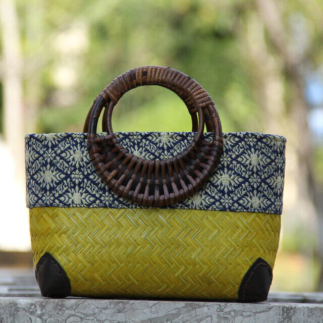 Elegant woven bamboo bag - Harley-Elly Rose