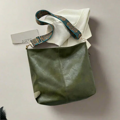 Women's vintage leather shoulder bag - Kelsey-Elly Rose