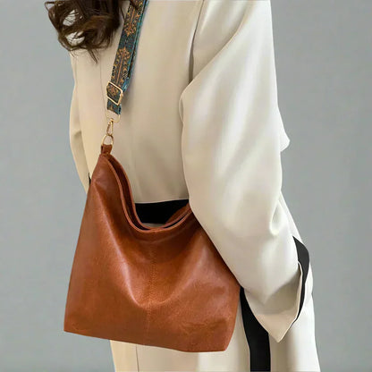 Women's vintage leather shoulder bag - Kelsey-Elly Rose