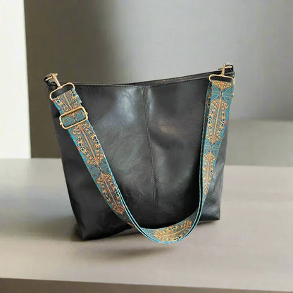 Women's vintage leather shoulder bag - Kelsey-Elly Rose