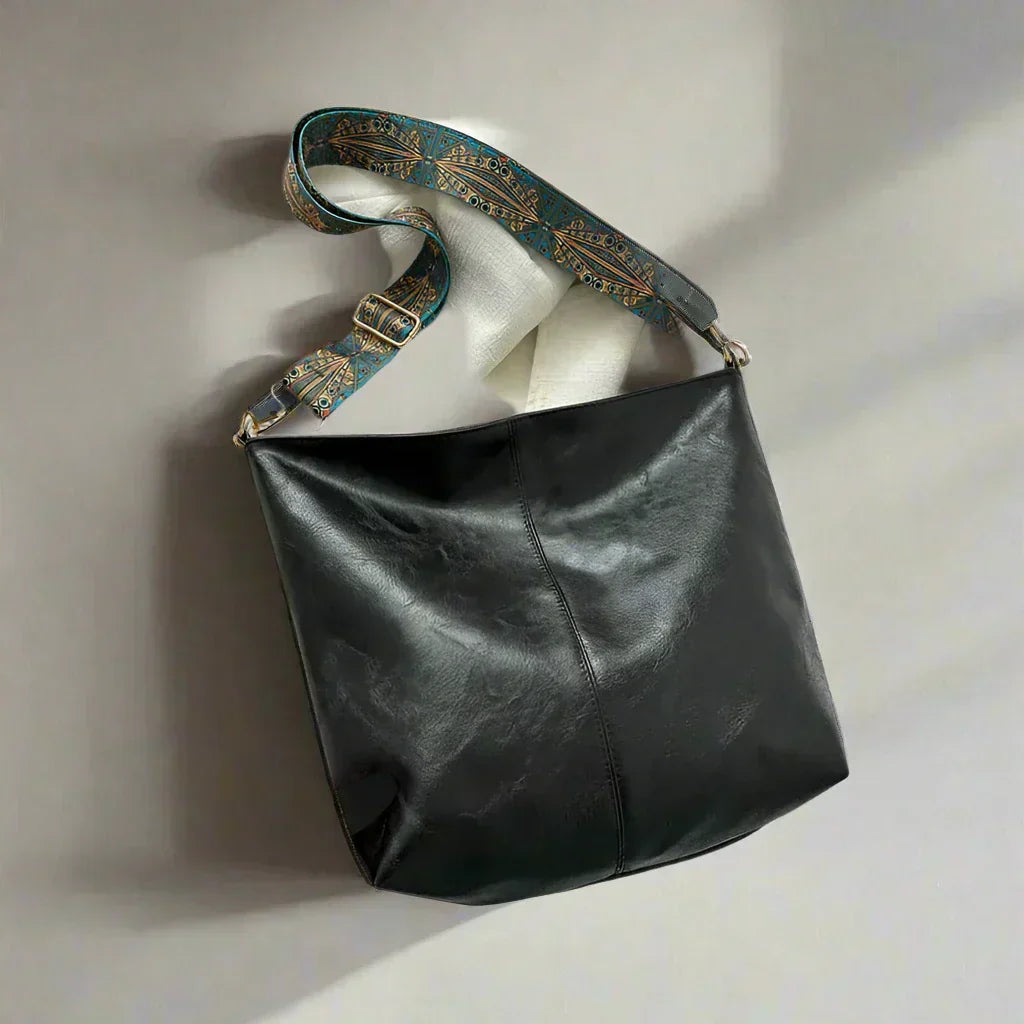 Women's vintage leather shoulder bag - Kelsey-Elly Rose